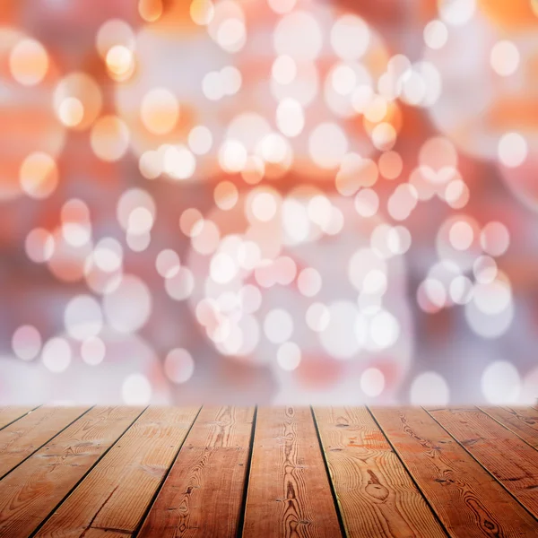 Boş tahta köprüden ve Bokeh arka planda vintage tarzı