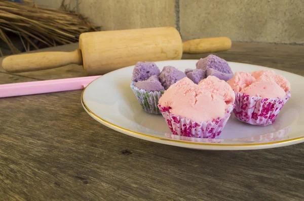 Cotton-wool cup cake one of Thai dessert — 스톡 사진