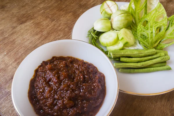 Roasted chili paste with Vegetable — Stok fotoğraf