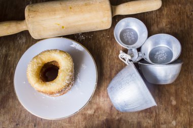 Ahşap üzerine hizmet taze çörek