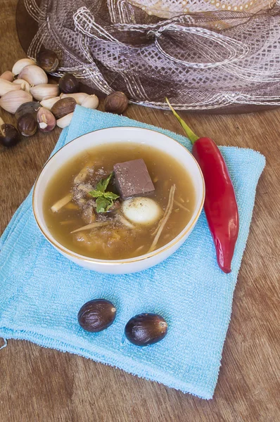 Rybí polévka chřtán, čínské jídlo — Stock fotografie