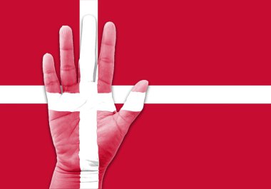 kadın el, bayrak deseni, Demmark sarılmış