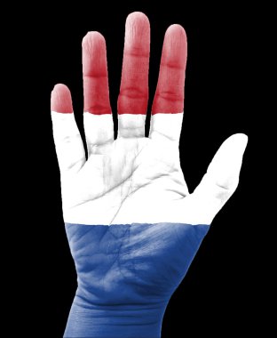 Aç elini kaldırdı, çok amaçlı kavramı, Hollanda bayrağı painte