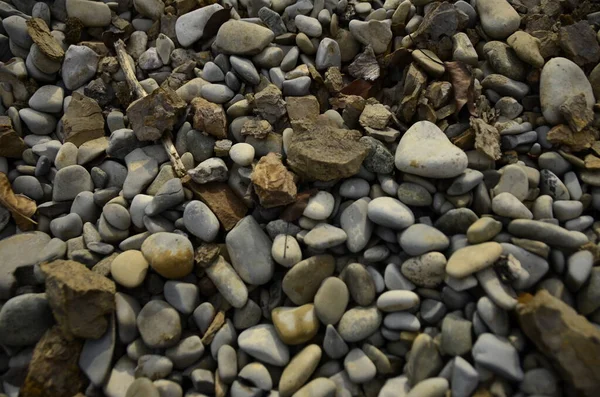 Kumsalda çakıl taşları