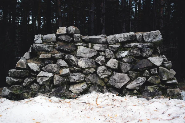Bahçede yakacak odun yığını