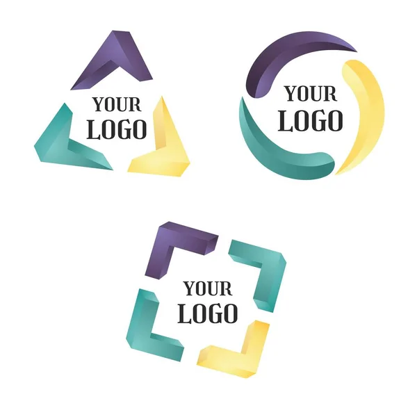 Set Kleurrijke Abstracte Logo — Stockvector