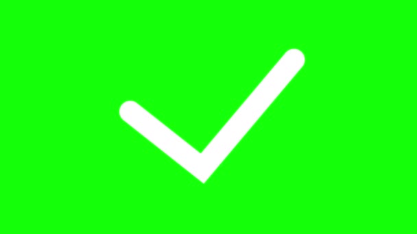 Animación Check Mark Sign Gráficos Movimiento Firma Pantalla Verde Croma — Vídeos de Stock