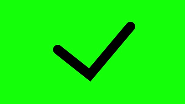 Animación Check Mark Sign Gráficos Movimiento Firma Pantalla Verde Croma — Vídeo de stock