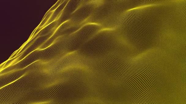 带有运动粒子的抽象背景 数字粒子波 技术背景 无缝线动画4K — 图库视频影像