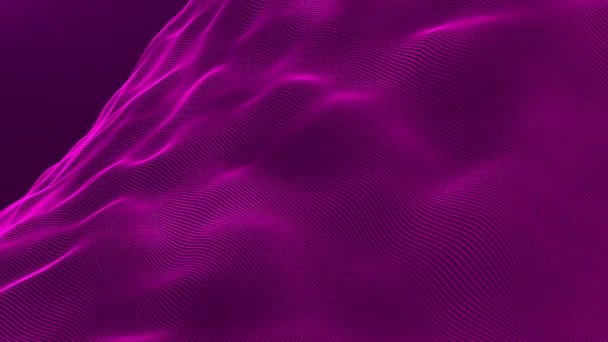 移動粒子を用いた抽象的な背景 デジタル粒子波 技術的背景 シームレスループアニメーション — ストック動画