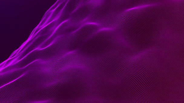 带有运动粒子的抽象背景 数字粒子波 技术背景 无缝线动画4K — 图库视频影像