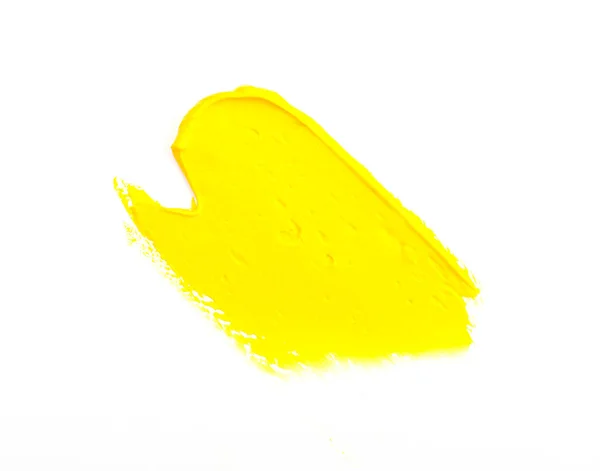 Piękny Teksturowany Złoty Żółty Udar Wyizolowany Białym Tle Rozmaz Żółtej — Zdjęcie stockowe