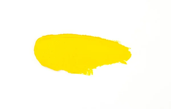Rozmaz Żółtej Farby Odizolowany Białym Tle Żółty 2021 — Zdjęcie stockowe