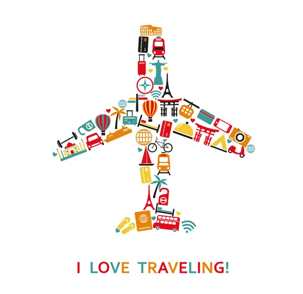 Travel Plane shaped icons — Stock Vector