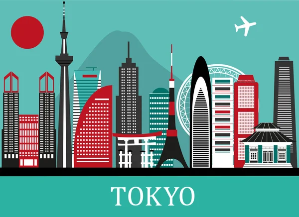 Tokio city sightseeing — Vector de stock