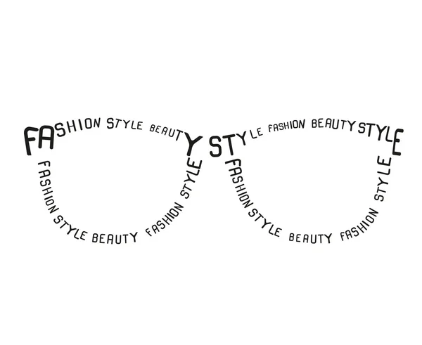 Moda Óculos de sol de palavras — Vetor de Stock
