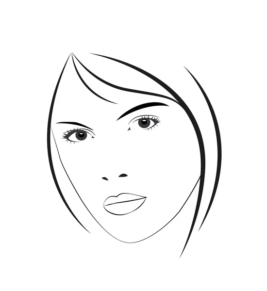 Cara de mujer joven — Vector de stock