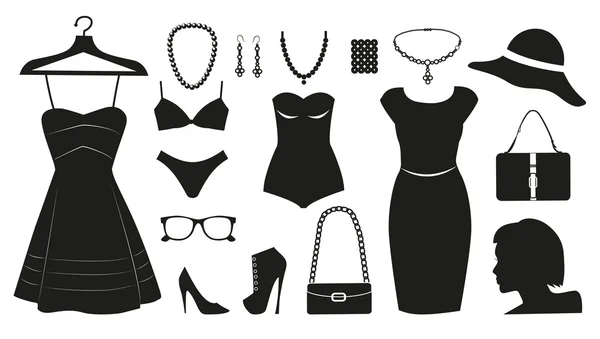 Kolekcja ikony mody dla kobiety — Wektor stockowy