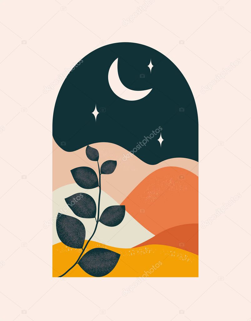 Vector_Abstract landscape at night