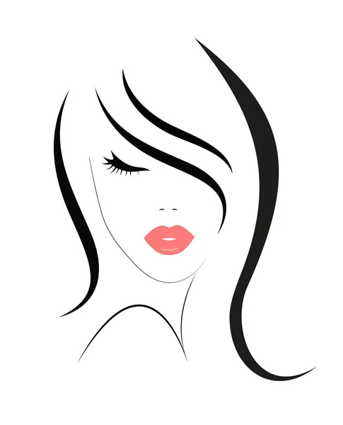 Logotipo Mujer Hermosa — Vector de stock