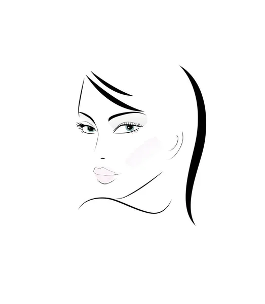 Logotipo Mujer Hermosa Con Pelo Largo — Vector de stock