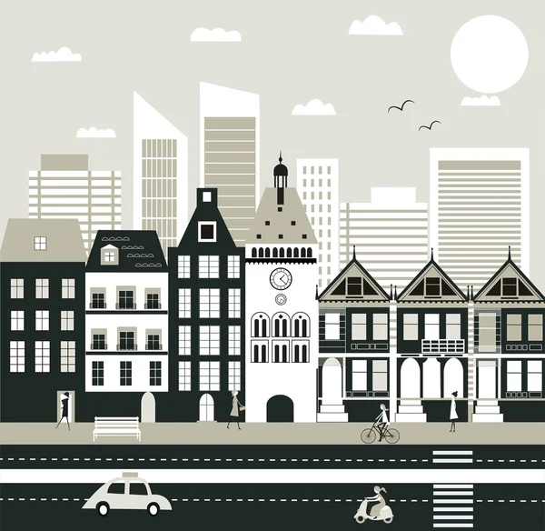 Stadsstraat — Stockvector