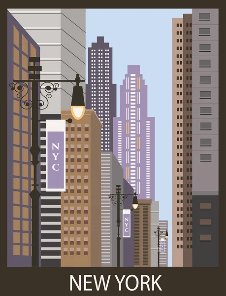 Calle de la ciudad de Nueva York. — Vector de stock