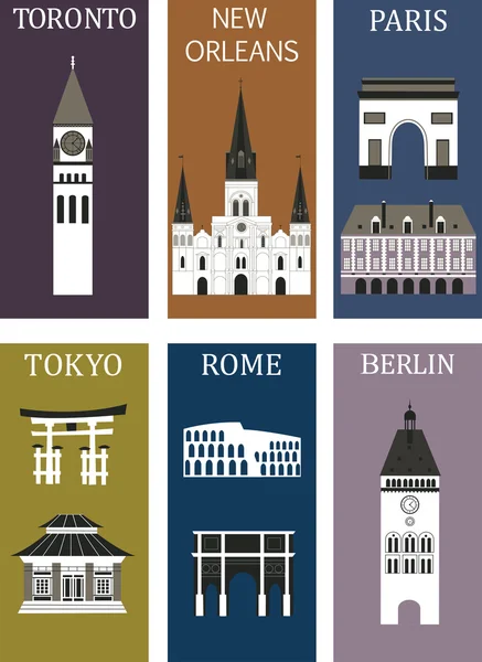 Famous cities. — Stock Vector