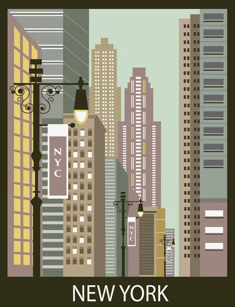 New York City Street — Stockvector