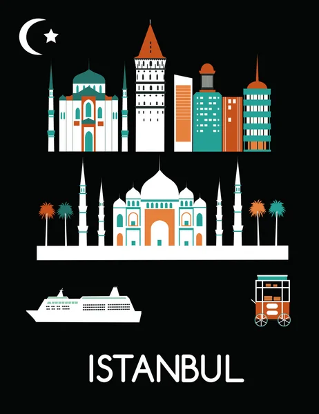 Istanbul city signs — Stock Vector