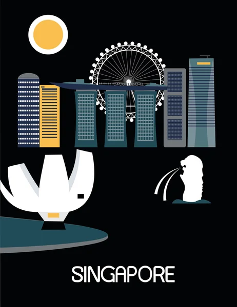 Singapore vita di città — Vettoriale Stock