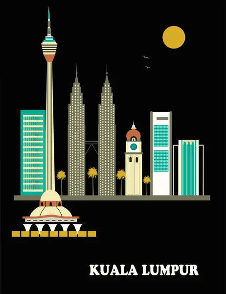 Kuala Lumpur città Malesia — Vettoriale Stock