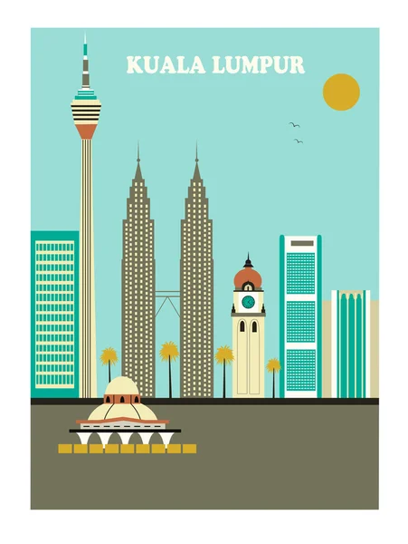 Kualalumpur stad Maleisië — Stockvector