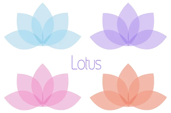 Conjunto de flores de lótus — Vetor de Stock