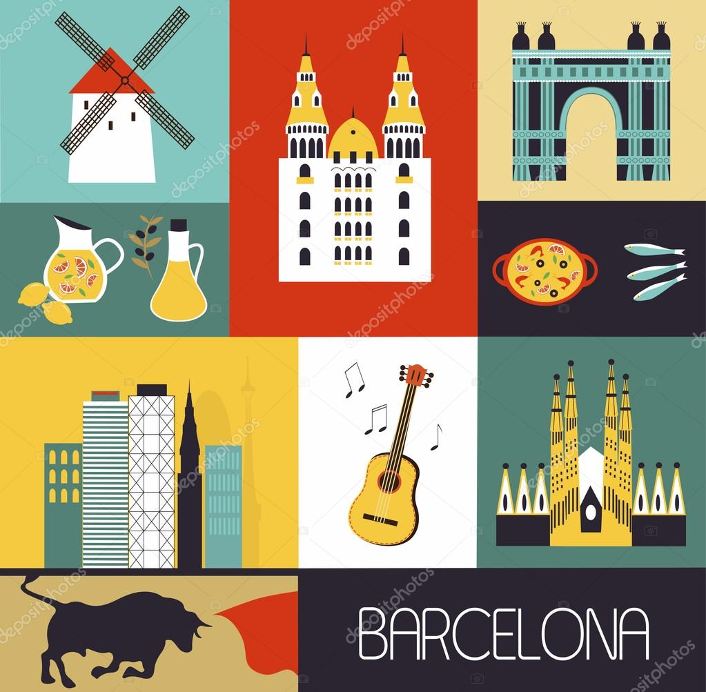 Symbols of Barcelona city