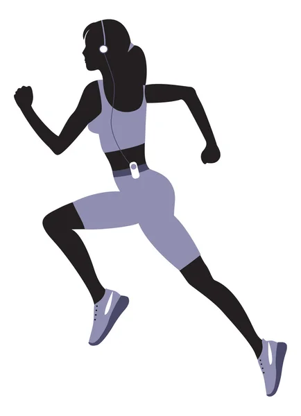 Running woman silhouette — Stock Vector