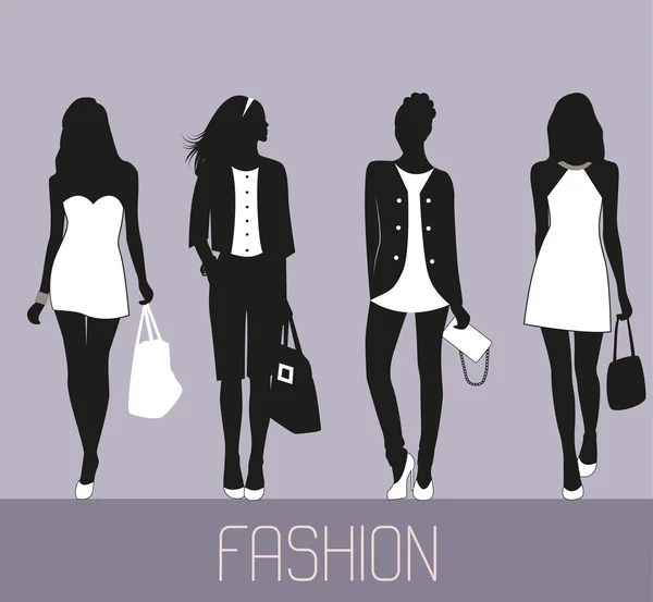 Colección de mujeres de moda — Vector de stock