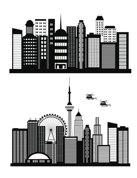 Grandes edificios de la ciudad conjunto — Vector de stock