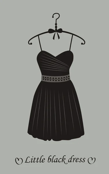 Mujer vestido negro . — Vector de stock