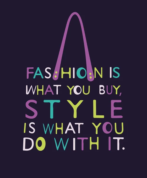 Fashion vrouw tas gemaakt van citaat — Stockvector