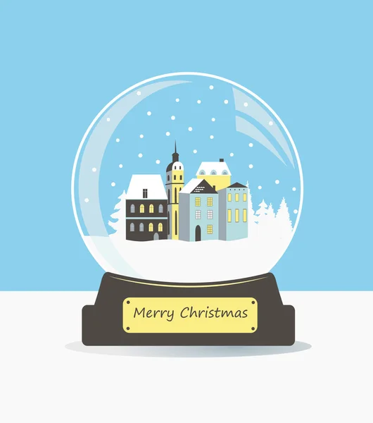 Christmas snow glass ball — Stock Vector