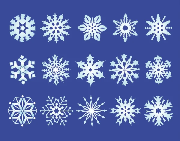 Sněhové vločky na modrém pozadí. — Stockový vektor