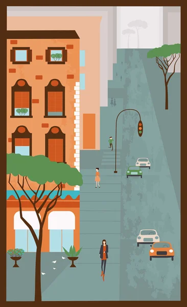 City street illustratin — Stock vektor