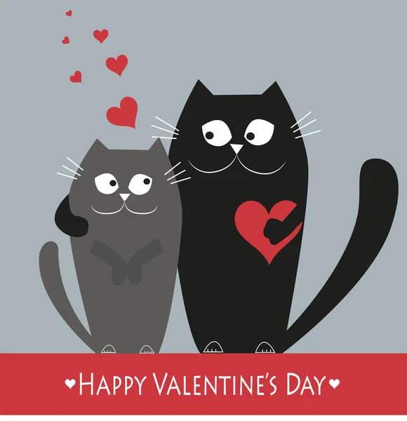 Two Cats in  love — Stock Vector