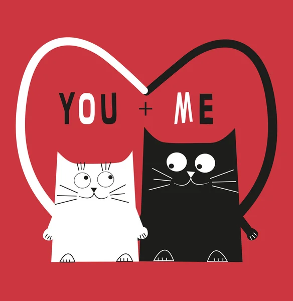 Two Cats in  love Royalty Free Stock Illustrations