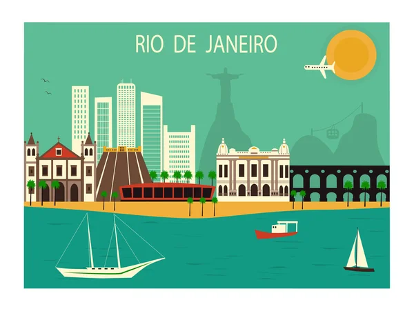 Río de Janeiro en Brasil — Vector de stock