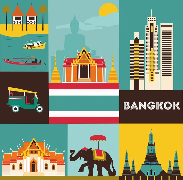 Символы города Бангкока — стоковый вектор