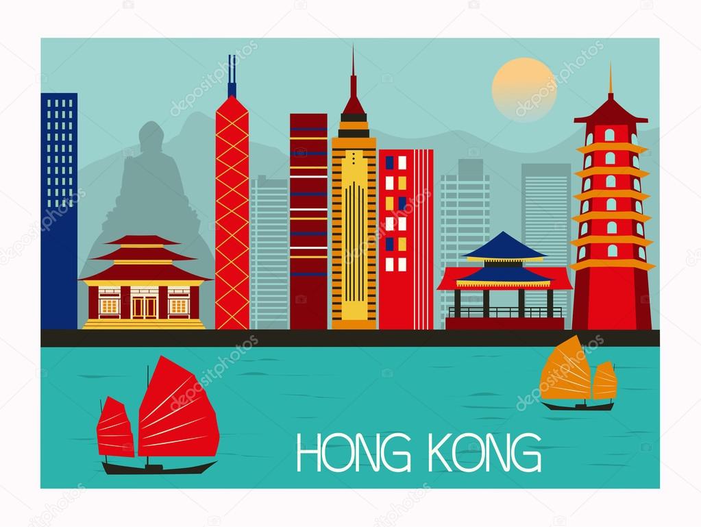 Illustration of Hong Kong city