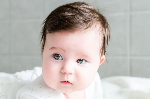 Portrait of cute sweet little newborn baby girl — Stock Photo, Image