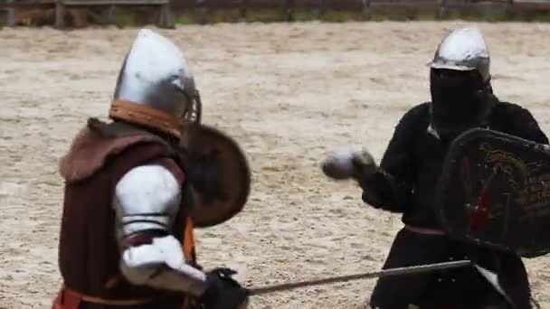 Técnica de lucha medieval — Vídeo de stock